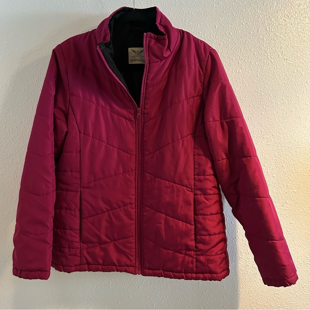 Faded Glory Dark Pink Women's Puffer Jacket Size Large